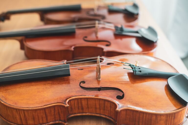 three violas of different sizes